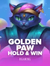 golden paw hold and win game logo